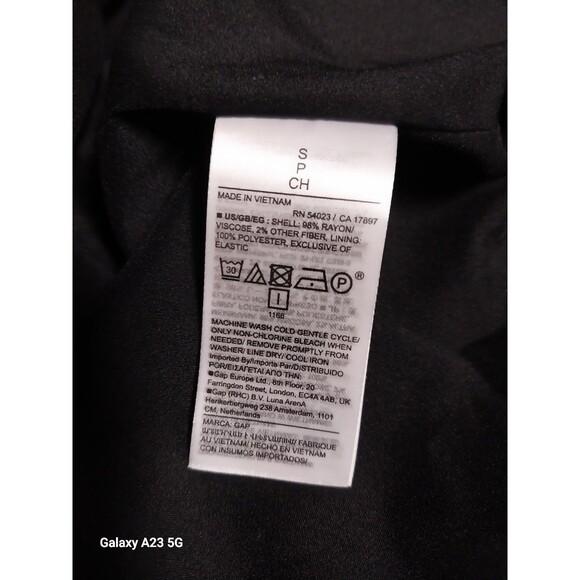 Gap Women’s Size Small Black & Silver Smocked Flutter Sleeve Midi Dress - Picture 8 of 9